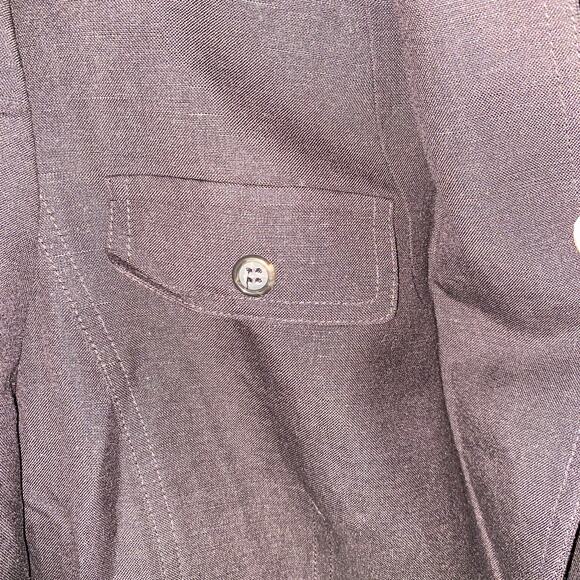 Tahari Arthur S Levine Brown Linen Belted Blazer Jacket Women's Size 8 - Picture 3 of 9